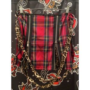 Current Mood “Devil Save the Freaks” Plaid mini skirt